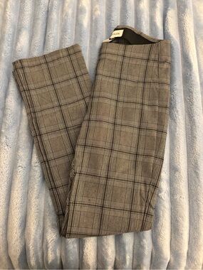 Calvin Klein Women’s Black and Gray Plaid Pull-On Pants - XXS